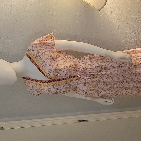 BEBOP 1990s Floral Faux Wrap Surplice Festival Maxi Dress Medium - Picture 2 of 13